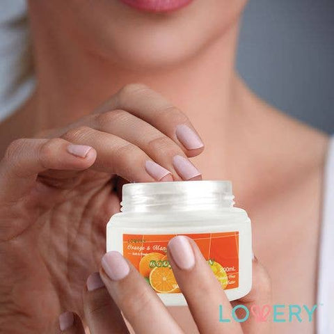 Home Spa Gift Basket in Orange Mango, Bath and Body Care Kit