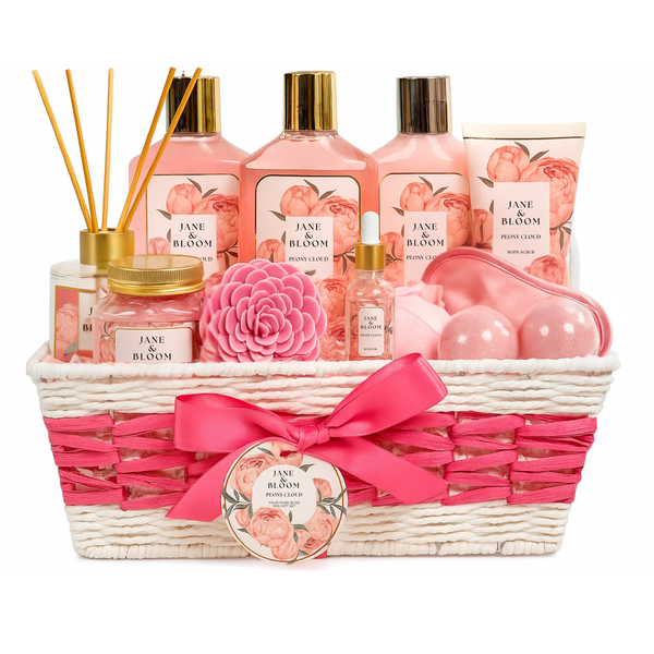 Peony Cloud Premium Pink Spa Gift Basket
